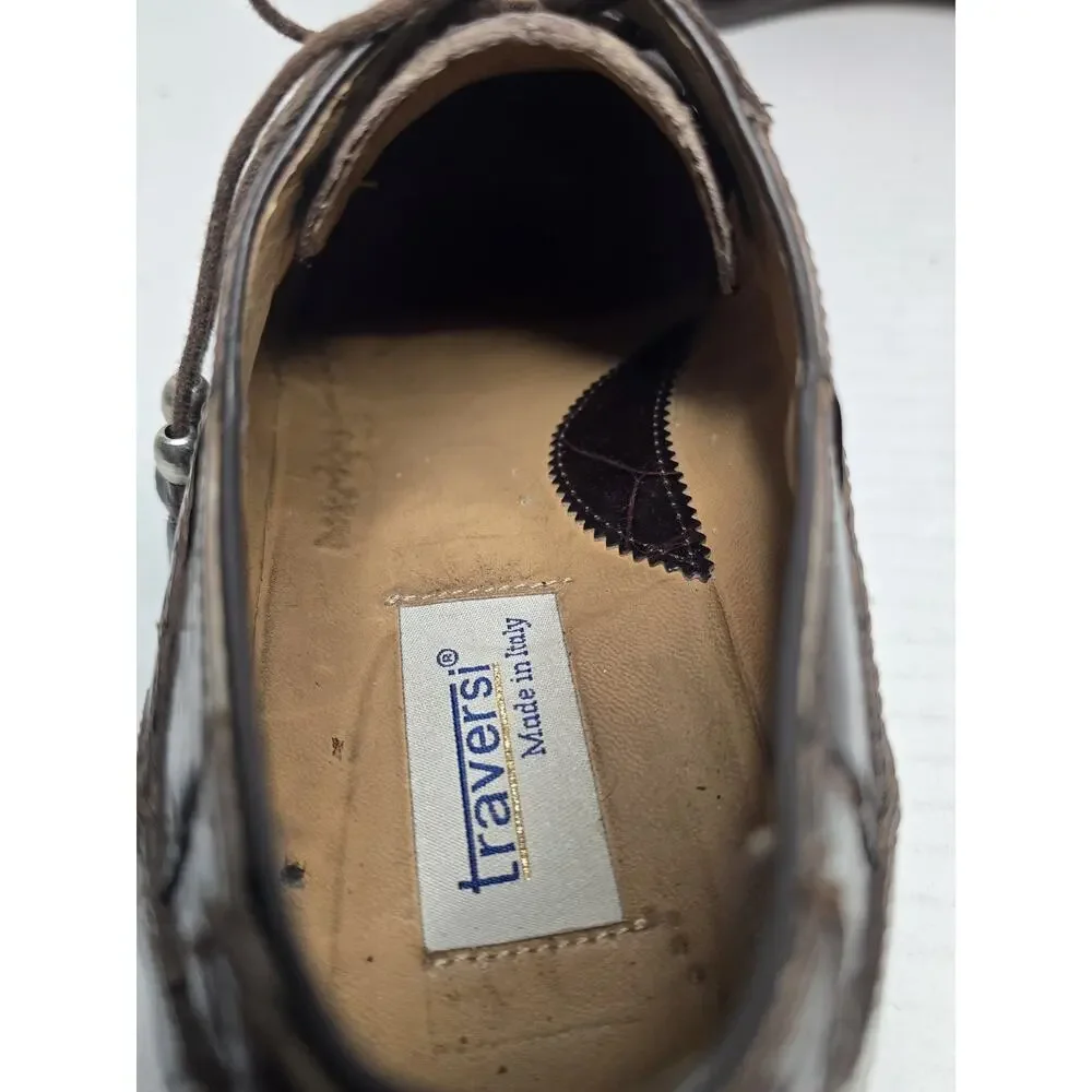 Traversi genuine luxury alligator LM14 Oxford loafers size 10 leather bottoms